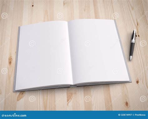 Opened Book And Pen Stock Image Image Of Diary Memo 32874997