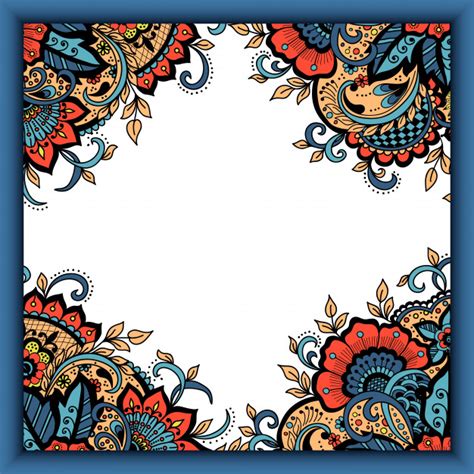 As an indian tradition, this festive occasion often occurs before a wedding. Wedding invitation card with abstract floral elements in indian mehndi style. Vector | Free Download