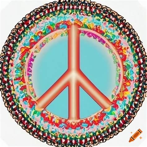Round Ornament With Peace Signs