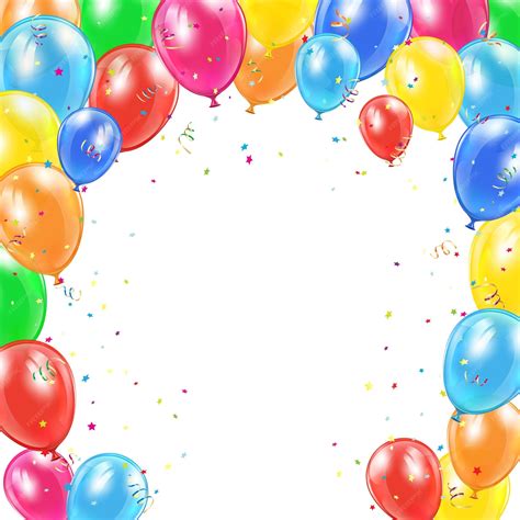 Fundo De Feliz Aniversário Com Moldura De Balões Coloridos Voadores E