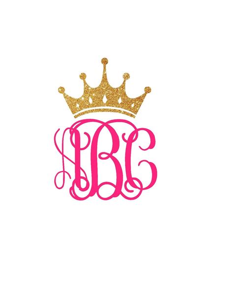 116 Princess Crown Monogram Svg SVG PNG EPS DXF File