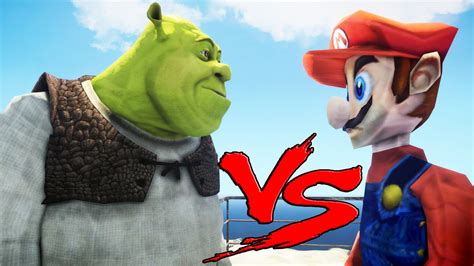 Shrek Vs Mario Great Battle Youtube