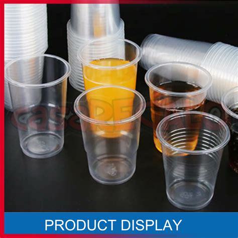 Disposable Plastic Cups Clear Reusable Drinking Water Cup Party 200ml