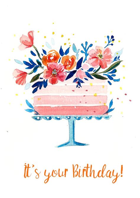 Watercolor Cakes Create An Easy Birthday Card Irina Trzaskos