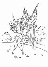 Coloring Fairies Fairy Tinkerbell Printable Sheets sketch template