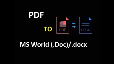 How To Convert Pdf File To Doc Docx Word File Tutorial Youtube