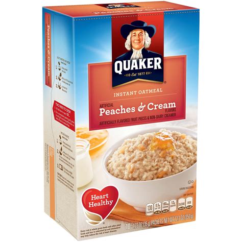 Quaker Instant Oatmeal Peaches And Cream 10 Packets