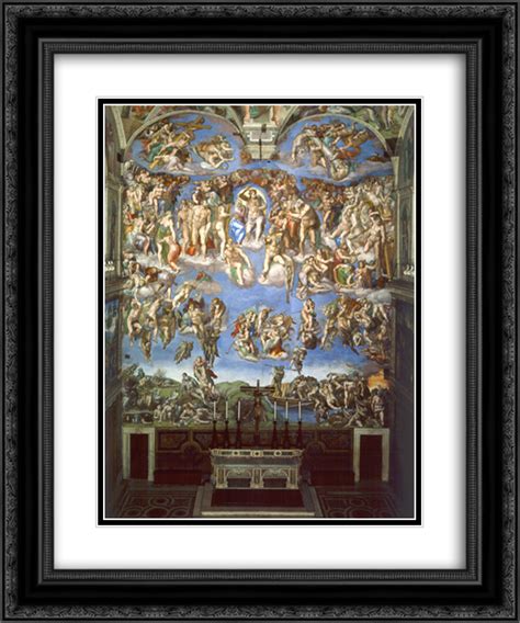 Michelangelo 2x Matted 20x24 Black Ornate Framed Art Print The Last