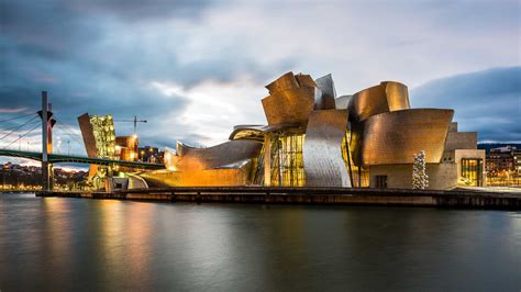 Monumental Structure Guggenheim Museum In Bilbao Spain
