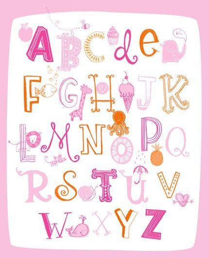 Pink Alphabet Alphabet Illustration Lettering Alphabet Alphabet
