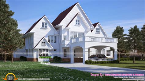 american style house  kerala kerala home design  floor plans