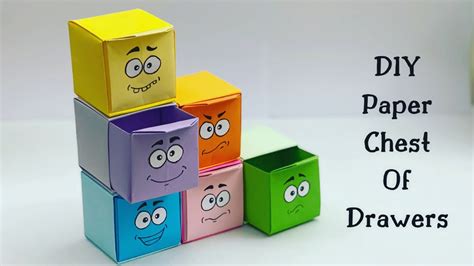 Diy Mini Paper Chest Of Drawers Paper Craft Easy Origami Storage