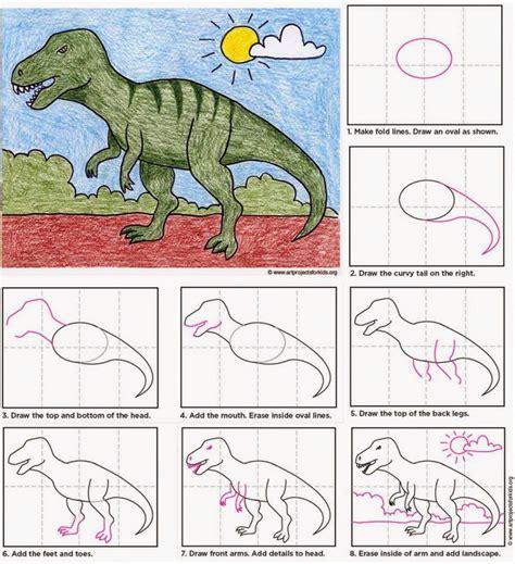 This drawing tutorial is so easy. Dinosaurs Drawing Step Step at GetDrawings | Free download