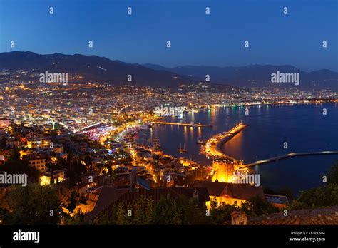 Historic Town Centre Of Alanya With The Port And Kızıl Kule Or Red