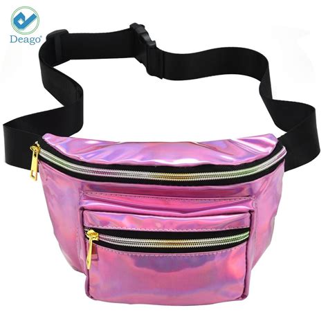 Deago Holographic Fanny Pack For Women Waist Fanny Pack Bag With