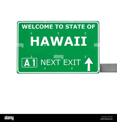Hawaii Road Sign Isolated On White Stock Photo Alamy