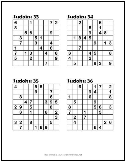 Free Printable Easy Sudoku Puzzles 1fe
