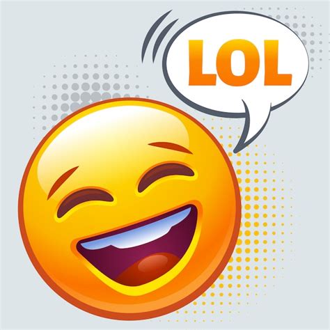Premium Vector Emoticon Laughing Out Loud Lol Sign