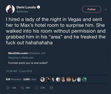 Demi Lovato Deleted A Tweet About Hiring A Lady Of The Night As A Prank