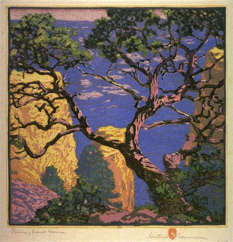 Pinon Grand Canyon Gustave Baumann 1921 Color Woodcut 12 34 X