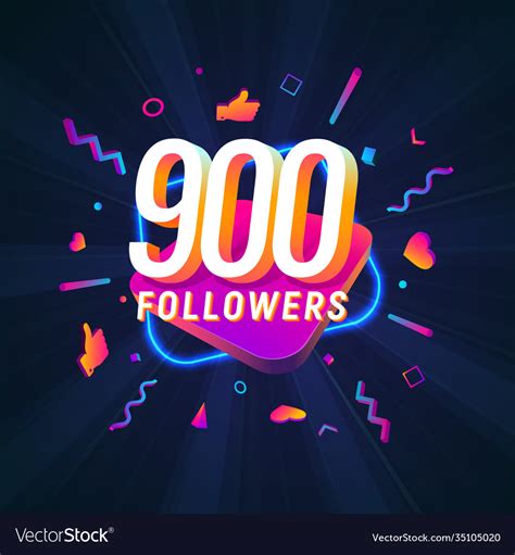 900 Followers Celebration In Social Media Vector Image