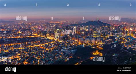 Panorama Of Seoul City Skyline South Korea Stock Photo Alamy