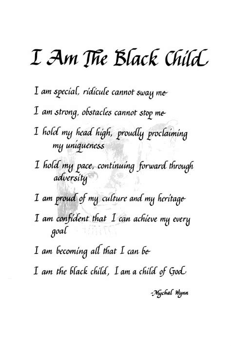 I Am The Black Child Black History Quotes Black History Poems