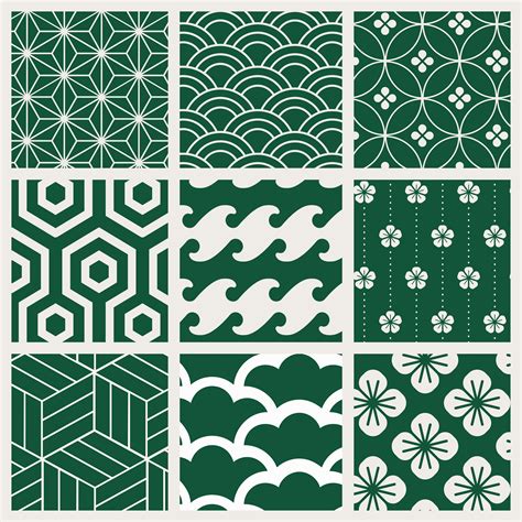 Japanese Inspired Pattern Vector Set Download Free Vectors Clipart