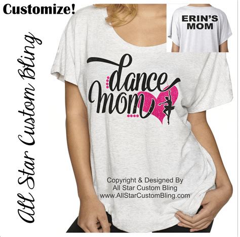 Dance Mom Glitter Dolman Shirt Dance Mom Bling Shirt Custom Dance Mom Off Shoulder Glitter