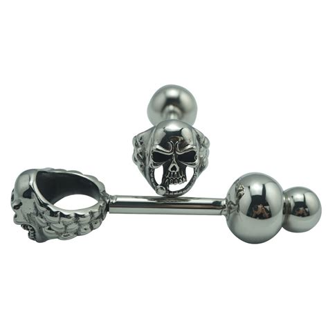 Length 128mm New Design Skull Head Stainless Steel Anal Butt Plug With