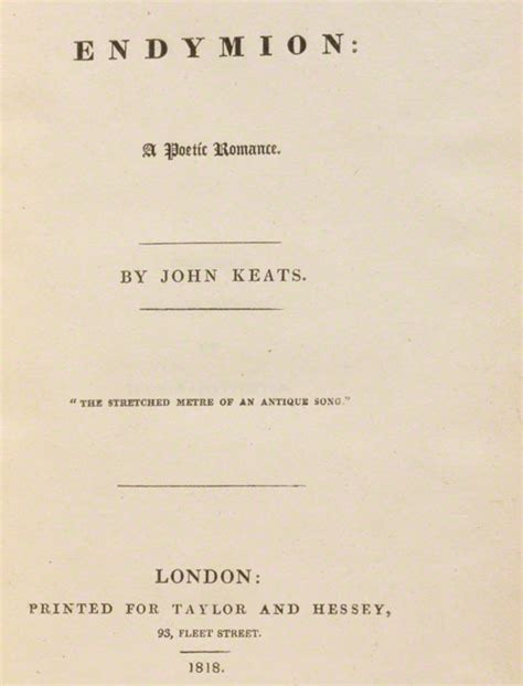 John Keats Endymion Book 1 Genius