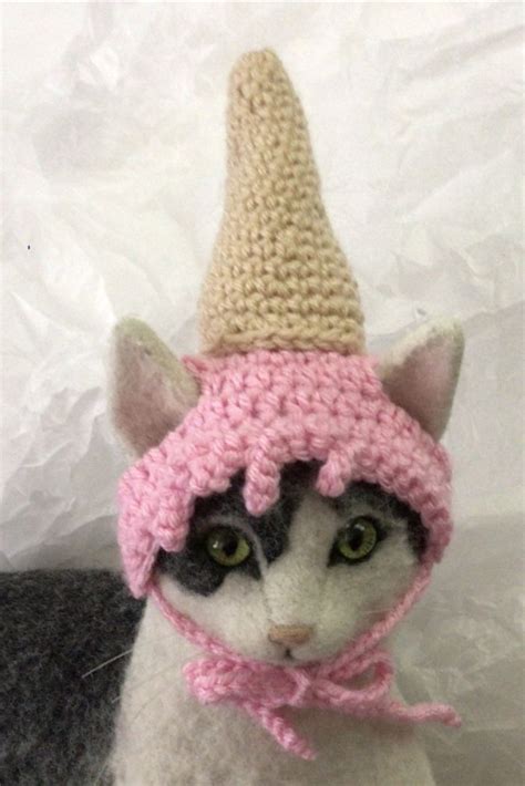 A Cat With A Knitted Hat And Scarf On Its Head Is Wearing A Sweater