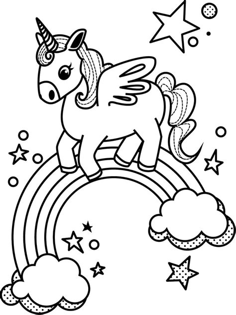 Unicorn Rainbow Coloring Pages Coloring Home