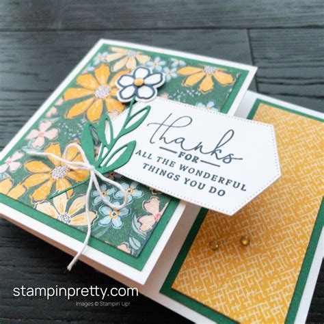 Fancy Fold Cards Folded Cards Mary Fish Stampin Pretty Thanks Card