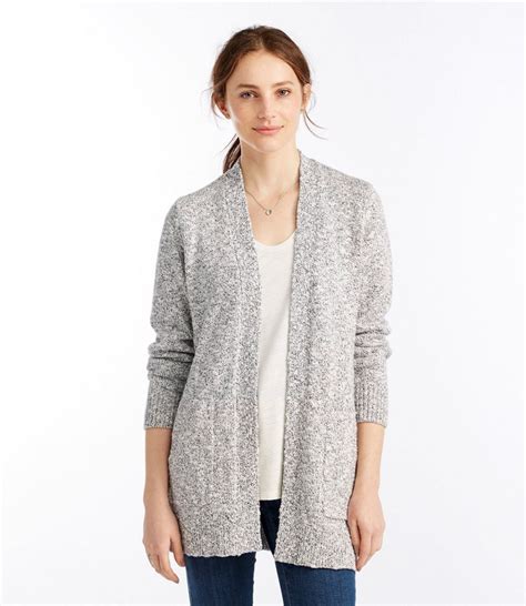 Womens Cotton Ragg Sweater Open Cardigan