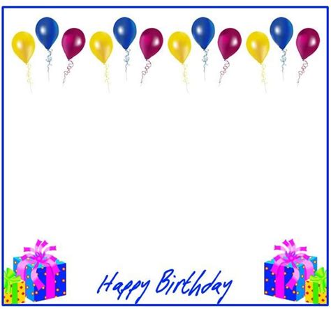 Free Birthday Borders For Invitations And Other Birthday Projects