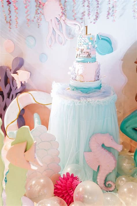 Under The Sea Cake Table From An Under The Sea Birthday Party On Karas
