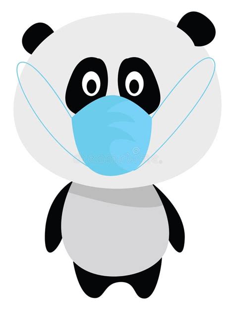 Panda Mask Bear With Black Patches Round Eyes Stock Vector