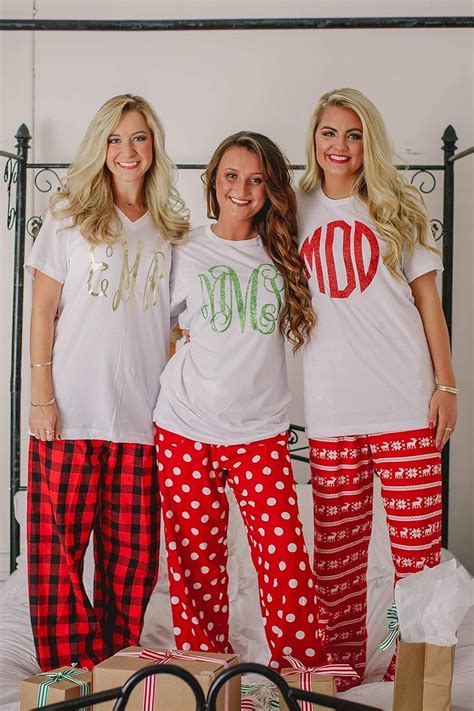 Adult Christmas Pajamas Set Personalized Plaid Xmas Pjs For