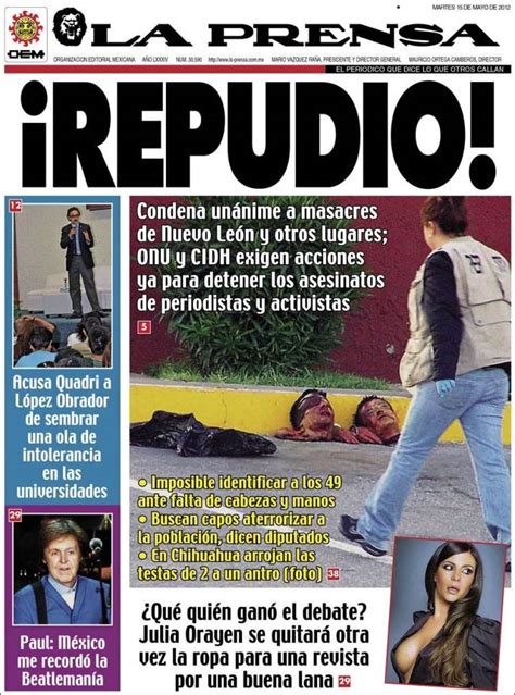 periódico la prensa méxico periódicos de méxico edición de martes 15 de mayo de 2012