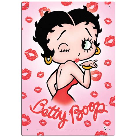 Betty Boop Blowing Kisses Cartoon Metal Sign Betty Boop Art Betty