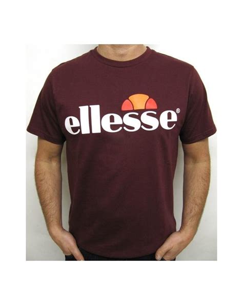 Ellesse Logo T Shirt Burgundy Ellesse Mens Logo Tee
