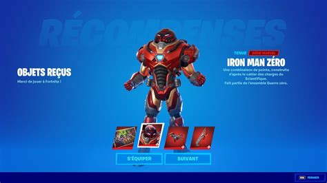 Nouvelle RÉcompense Bonus Skin Iron Man Zero 🎁 Fortnite X Marvel La