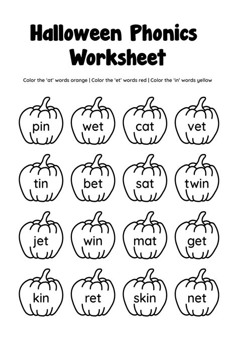 15 Best Halloween Printable Phonics Worksheets