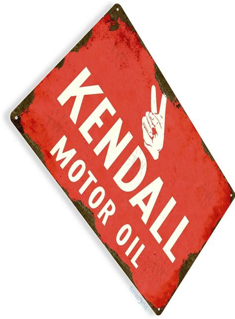 Kendall Motor Oil Logo Gas Station Garage Retro Vintage Art Decor Metal