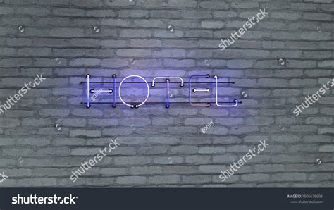 Hotel Neon Sign On Brick Wall Stock Illustration 1505676992 Shutterstock