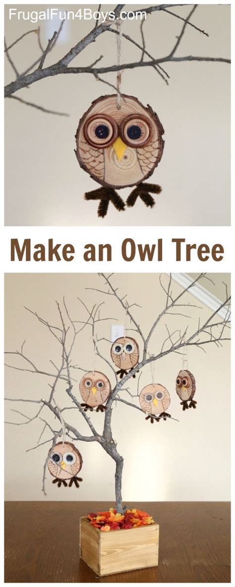 How To Make A Wood Slice Owl Fun Fall Crafts Owl Crafts Fall Crafts