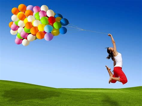 1366x768px 720p Free Download Girl With Balloons Fly Balloon Girl