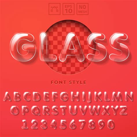 Transparent Glass Alphabet And Number Vectors Welovesolo