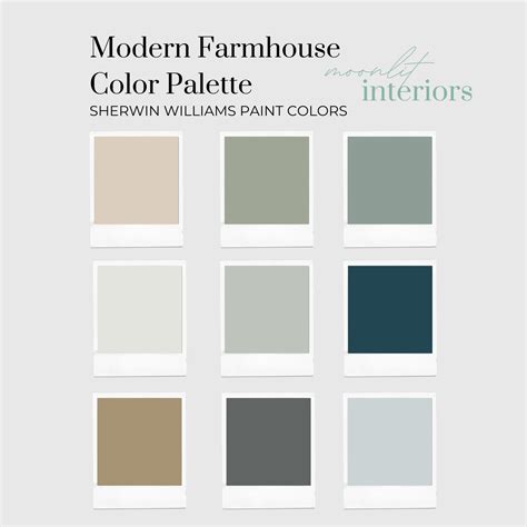 Modern Farmhouse Color Palette Sherwin Williams Interior Paint Palette